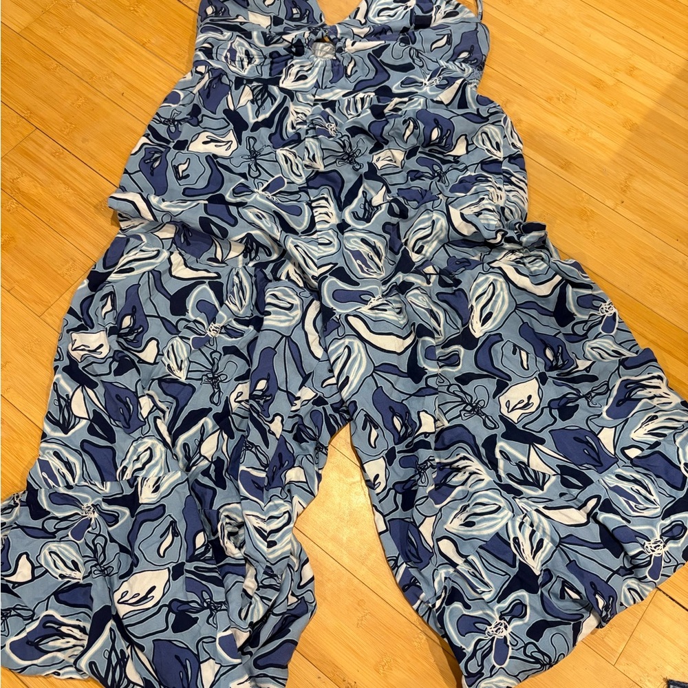Sincerely Jules Blue and White Floral Jumpsuit